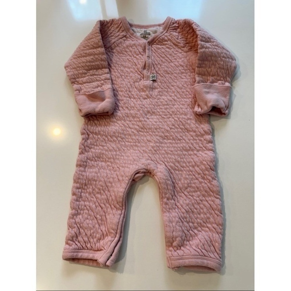 Honest Baby Organic Cotton Quilted Sleeper Pink‎ 3-6 Months Romper One Piece